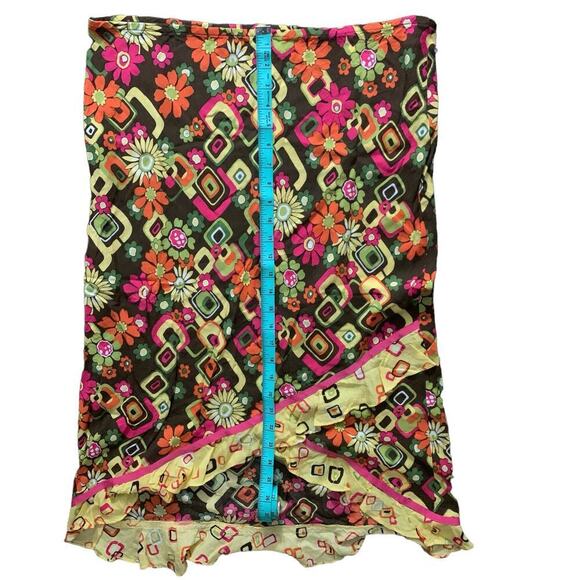 “Flower Child” Hi-Low Midi Skirt | Bamboo Traders | Hippy, 60s Core | Sz M - Picture 4 of 6